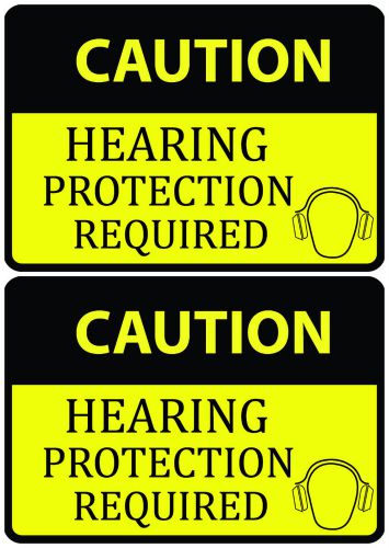 Ear Protection Yellow Sign Caution Hearing Protection Required Safety Two Pack