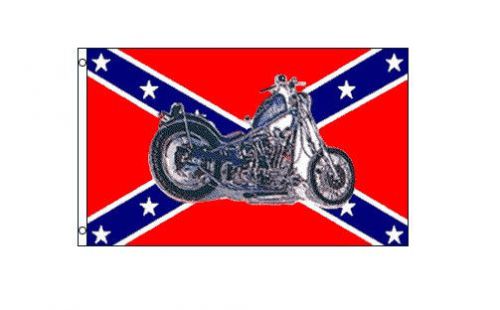 Rebel Motorcycle Flag 3x5ft Poly - R-18