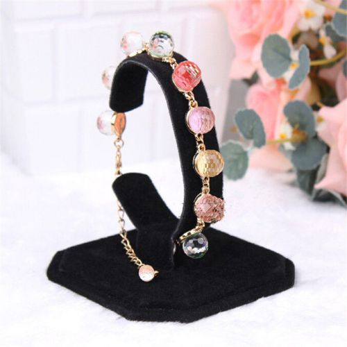 Practical Velvet C Type Design Jewelry Bracelet Watch Display Rack Stand Holder