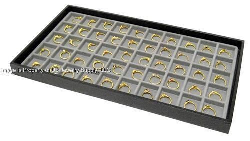 1 Black Tray 50 Space Grey Charm Ring Body Jewelry Display