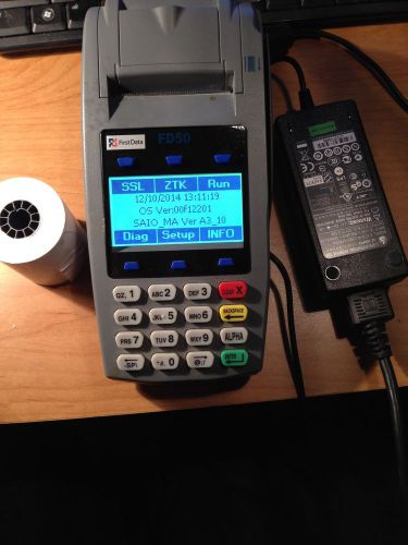 First Data FD50 Credit Card Machine Terminal Processor  w/extra rolls