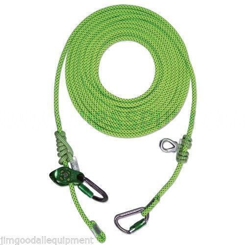 Tree Climber Flipline-Lanyard,CE,Moveable Prusik,&amp;Pulley Slack Tender,7M/23 Feet