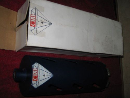 BRAND NEW 4&#034; WET CORE BIT BY CM - DIAMOND TIP NEW IN BOX