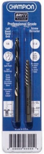 Champion 06555 Extractor Kit - 1/4&#034; Left Hand Drill &amp; #4 Screw Extractor