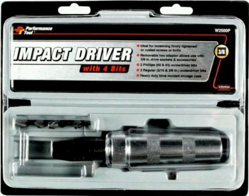 WILMAR W2500P HEAVY DUTY 3/8&#034; DRIVE IMPACT DRIVER &amp;BITS