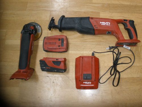 HILTI AG500-A18 CORDLESS GRINDER CUT OFF &amp;  HILTI WSR-18-A RECIPROCATING SAW