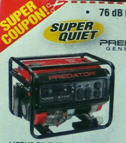 Harbor freight coupon 8750 peak/7000 running watts 13hp gas generator save $170! for sale