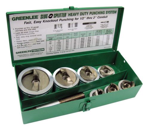 Greenlee 7307 slug-splitter self centering knockout punch kit for 1/2-inch to for sale