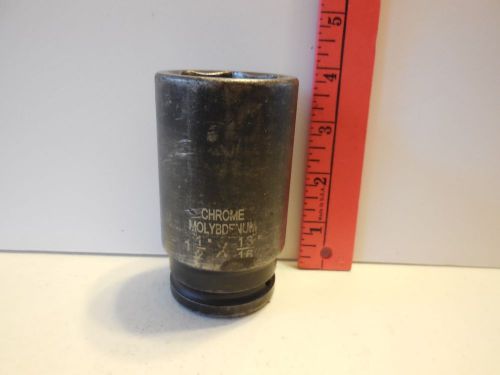 Chrome Molybdenum 3/4&#034; Drive 1-1/2 X 13/16 Deep Well Impact Socket 6 Point