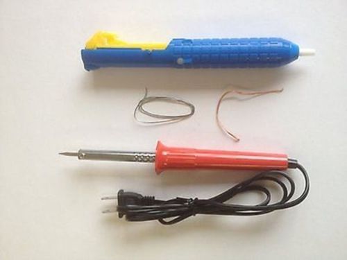 40W Professional Soldering Iron Kit(Iron 40W+ Desoldering pump+15&#034; wire+4&#034; wick)