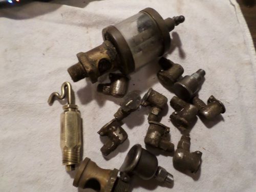 Hit or miss oiler greasers grease parts engine steam brass lot essex gits oil for sale