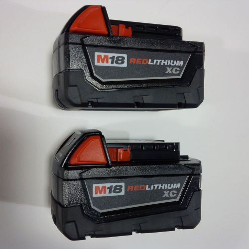 2 new genuine milwaukee 18v 48-11-1828 m18 red lit-ion 3.0 battery for drill,saw for sale