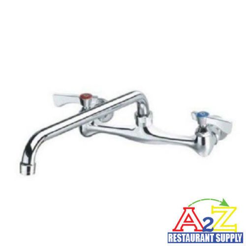 Commercial Kitchen Restaurant Faucet 8&#034; Center 12&#034; Spout - Wall Mount