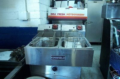 UNIWORLD NEW C/TOP ELEC. FRYER, DOUBLE TANK 115 VOLTS