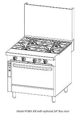 Southbend P36D-XX Platinum Heavy Duty Range Gas 36&#034; (4) 45000 Btu Open Burners