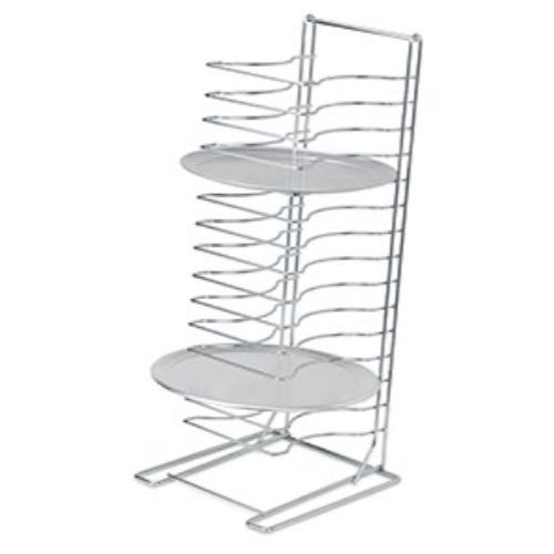 Pizza tray pan rack stand holder 15-tier w/ 4 wide rim pizza pans 18&#034; ea for sale