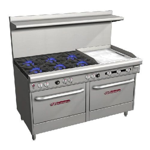 Southbend s60dd-2gr range, 60&#034;, 6 burners (28,000 btu), 24&#034; manual griddle (righ for sale