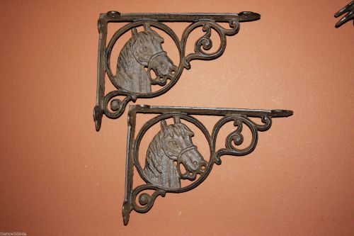 (12), SHELF BRACKETS, HORSE HEAD, CORBELS, COUNTRY WESTERN DECOR, CAST IRONB-4