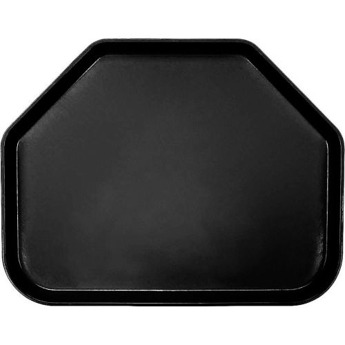 CAMBRO 14&#034;X18&#034; TRAPEZOID FOOD TRAYS, FIBERGLASS, 12PK BLACK 1418TR-110