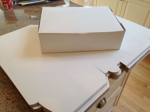 Lot Open Box 42 Ct  Bundle WHITE 14 x 10 x 4 Bakery Cake Box 1/4 Sheet Cupcakes