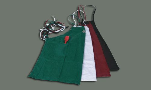 12 food service bib aprons hvy. wt. green 2 pockets nib for sale