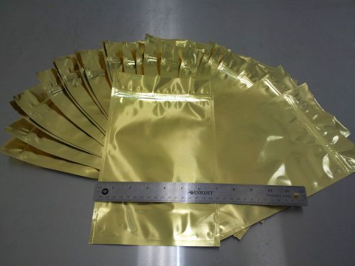 25 bags pouch gold zip lock foil stand up 16oz of 7 x 11 .5 inch medium capacity for sale