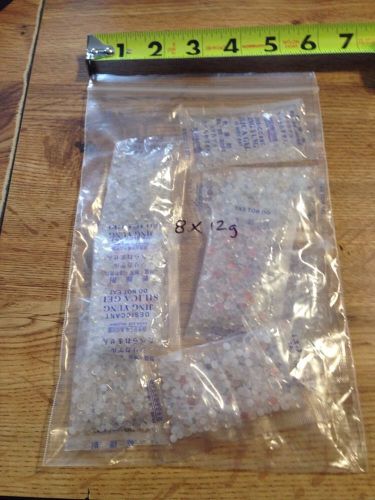 8 Silica Gel Desiccant Packs 12grams Ea. Moisture Odor Absorbant Dry Storage