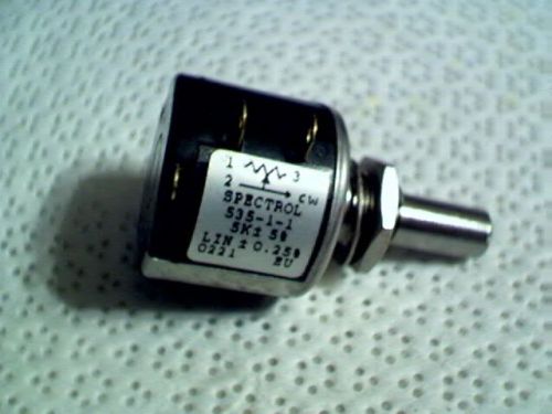 5 Turn spectrol 555-1-1- 5K +- 5%  linier 0.25%  1/4 th&#034; shaft