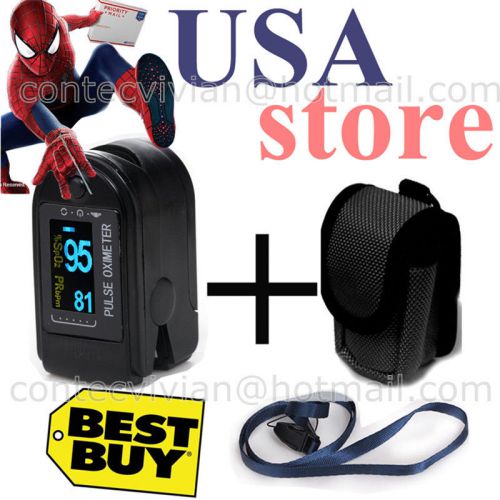 BLACK COLOR Fingertip Pulse Oximeter OXYGEN Saturation SPO2 OXYMETRE US Shipping