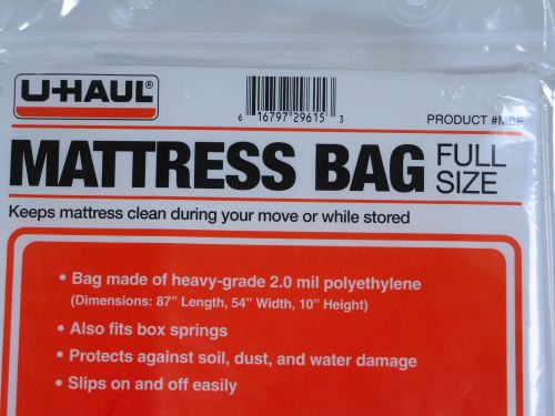 U-HAUL Mattress/Box-Spring Bag Full/Double for Moving or Storage #MBF