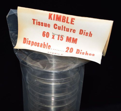 20x 15x60mm KIMBLE Plastic Petri Dishes – NOS – Lab Supplies