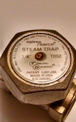 NEW 3/8&#034; NPT SPIRAX SARCO THERMO-DYNAMIC STEAM TRAP TD-52 TD52    Thermo-Dynamic