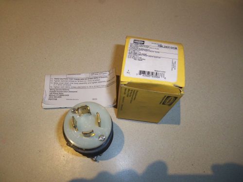 Hubbell hbl3431gcb plug, male twist lock, 3p, 4w, 30a, 250v for sale