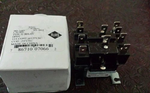 LOT OF 10 WHITE RODGETS  DPDT/24V Switching Relay 90-340 HVAC