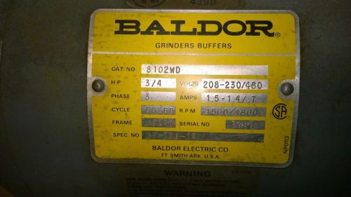Baldor, pedelstal grinder, 8&#034;, model 8102wd, with dust collector for sale