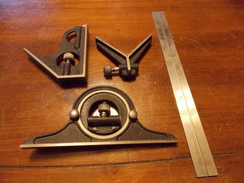 Vintage Craftsman DJ Combination Square USA MADE MACHINISTS 4 Pc Precision Set