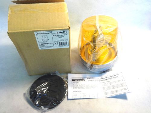 NEW EDWARDS SIGNALING 53A-G1 ADAPTABEACON ROTATING LIGHT 24V AMBER