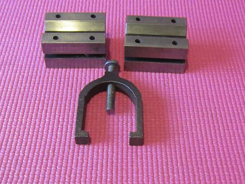 MACHINE SHOP MADE  (2) V BLOCK &amp; CLAMP SET PRECISION