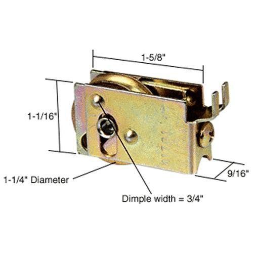 Ador/HiLite High Rise 1-1/4&#034; Steel Sliding Glass Door Roller with 9/16&#034; Wide