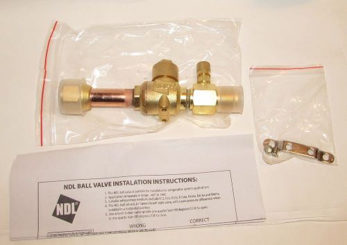 NDL NBV58FFS 5/8&#034; Ductless Mini Split Reverse Ball Valve FNPT side Schrader