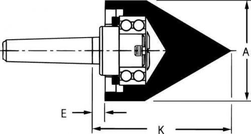 RITEN 65253 Live Center, 2 1/2 In Pipe Nose, 3MT