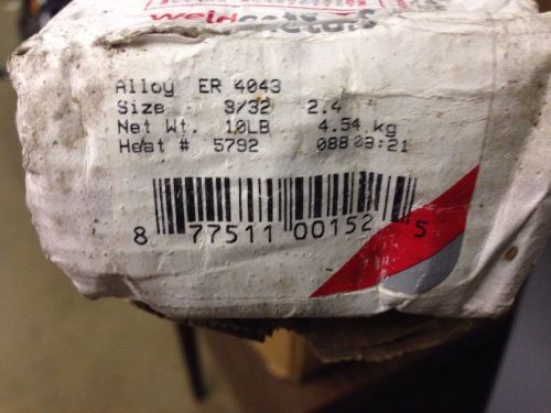 Weldcote Aluminum 4043 3/32&#034; X 36&#034; Tig Welding Rod 4 Lbs