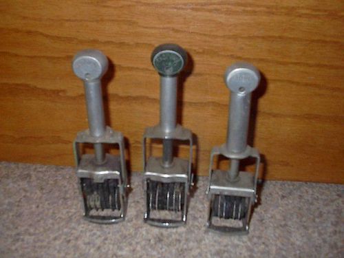 3 Vintage Metal Garvey Ink Price Marker Grocery Store Stamper, Number Machine