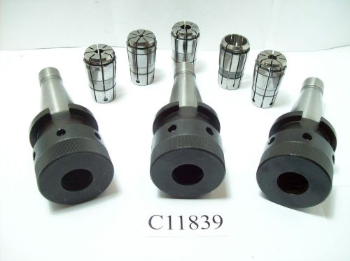 8pc set quick change 40 tg100 nmtb40 collet chuck w/ 5 collets nmtb lot c11839 for sale