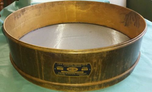 18&#034; Brass Sieve, Fisher Scientific No. 60.