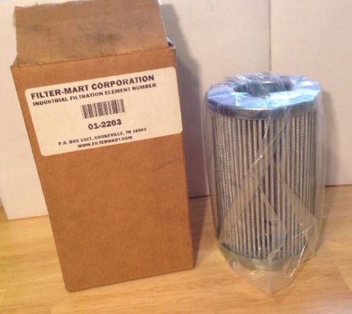 New filtermart industrial hydraulic filter 01-2203 pleated microglass element for sale