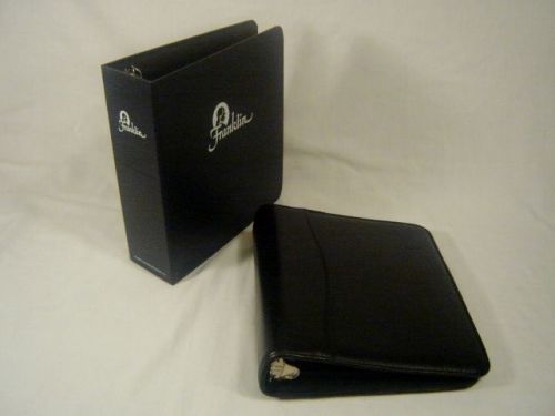 Black Classic Franklin Covey Planner Binder Organizer Open End Boards Storage