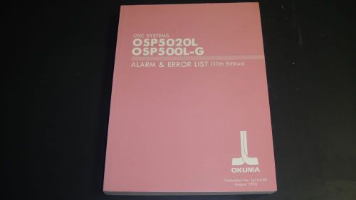 Okuma OSP-5020L, 500L-G Alarm &amp; Error List Manual