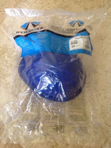 PYRAMEX 4 Pts FULL BRIM HARD HAT BLUE RATCHET SUSPENSION SAFETY HPS24160 NEW