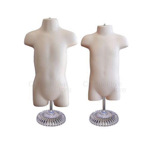 Infant + Toddler Mannequin Form With Economic Plastic Base Boys &amp; Girls - Flesh